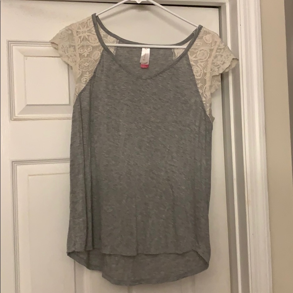 Lace shoulder shirt